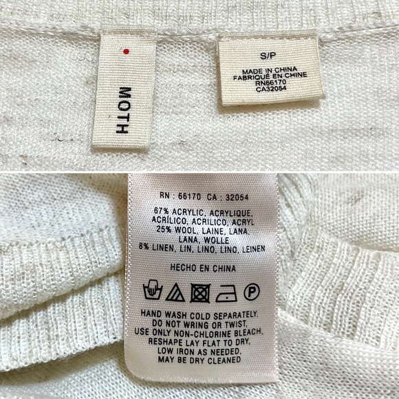 Anthropologie Sparrow Pemaquid Beige Knit Long Sleeve Drape Wrap Cardigan Small - Picture 12 of 13